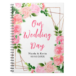 Pink Roses with Foliage Wedding Planner ノートブック