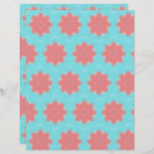 Pink Rosettes on Blue Scrapbook Paper (正面/裏面)