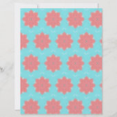 Pink Rosettes on Blue Scrapbook Paper (正面)