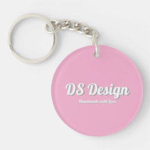 Pink Round Keychain