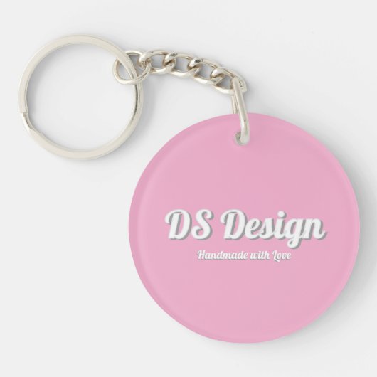 Pink Round Keychain キーホルダー (正面)