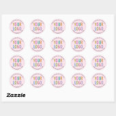 Pink Round Stickers Custom Business Logo Printed ラウンドシール (シート)
