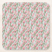 Pink Row Serenity スクエアペーパーコースター (正面)
