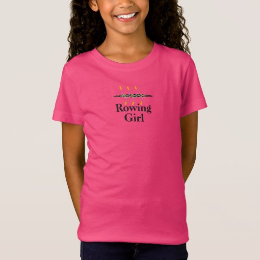 Pink Rowing Rower Girl's Tシャツ (正面)