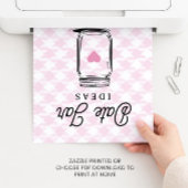 Pink Rustic Date Jar Ideas Sign for Bridal Shower ポスター