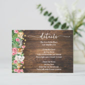 Pink Rustic Wild Safari Animals Baby Shower Detail エンクロージャーカード (スタンド正面)