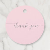 Pink Rustic Winter Bow Christmas Tree Baby Shower フェイバータグ (裏面)