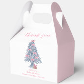 Pink Rustic Winter Bow Christmas Tree Baby Shower  フェイバーボックス (裏面)