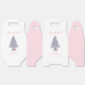 Pink Rustic Winter Bow Christmas Tree Baby Shower  フェイバーボックス (見開き)