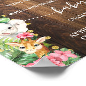 Pink Safari Don't Say Baby Clothespin Shower Game ポスター (角)