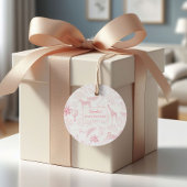 Pink Safari Jungle Animals Baby Shower Favor フェイバータグ