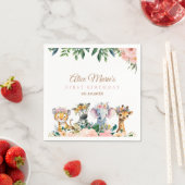 Pink Safari Theme Birthday Party スタンダードカクテルナプキン (インサイチュ)