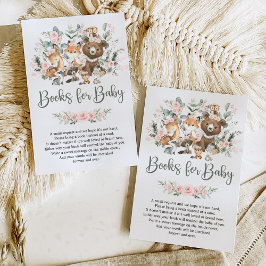 Pink Sage Floral Woodland Animals Books for Baby エンクロージャーカード