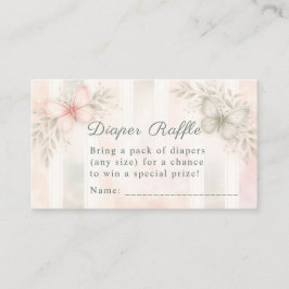Pink Sage Green Butterfly Diaper Raffle エンクロージャーカード