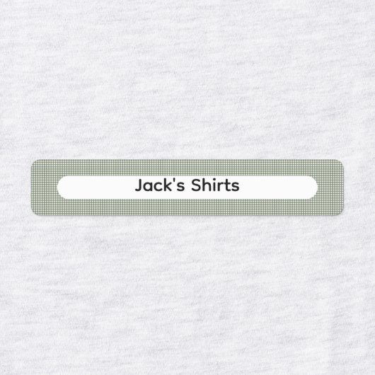 Pink & Sage Green Gingham Checker Custom Name  ラベル (デザイン2)