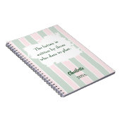 Pink sage green inspirational quote writing ノートブック (右側)