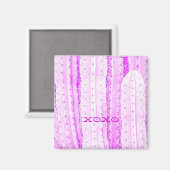 Pink Saguaro Cactusフォトアートおもしろい マグネット (正面/裏面)