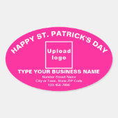 Pink Saint Patrick Business Oval Shape Sticker 楕円形シール (正面)