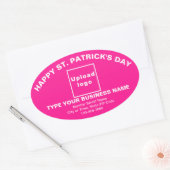 Pink Saint Patrick Business Oval Shape Sticker 楕円形シール (封筒)