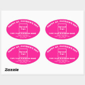 Pink Saint Patrick Business Oval Shape Sticker 楕円形シール (シート)