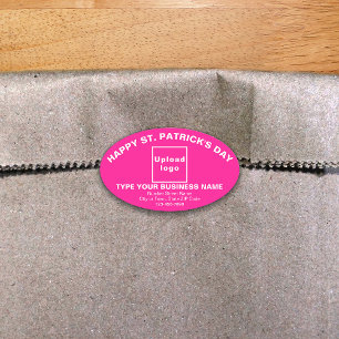 Pink Saint Patrick Business Oval Shape Sticker 楕円形シール