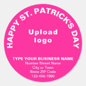 Pink Saint Patrick Business Round Sticker ラウンドシール (正面)