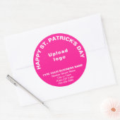 Pink Saint Patrick Business Round Sticker ラウンドシール (封筒)