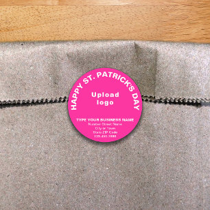 Pink Saint Patrick Business Round Sticker ラウンドシール