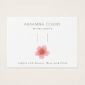 Pink Sakura Blossom Floral Hair Clip Display Card  (正面)