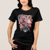 Pink Sakura Dragon with Flowing Mane トライブレンドTシャツ (正面)