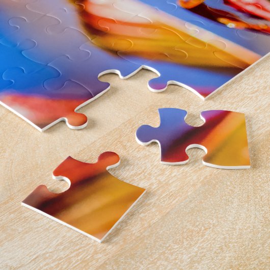 Pink Sakura Flower Blue Sky ジグソーパズル (側面)