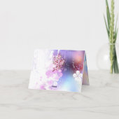 Pink Sakura on Painting Background サンキューカード (裏面)