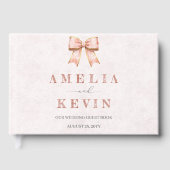 Pink Sakura Ribbon Engagement Party ゲストブック (正面)