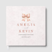 Pink Sakura Ribbon Engagement Party ゲストブック (正面)