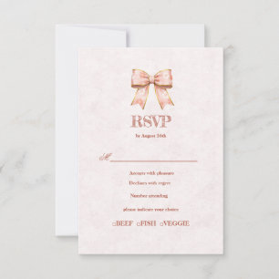 Pink Sakura Ribbon – Japanese-Inspired 出欠カード