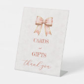 Pink Sakura Ribbon – Japanese-Inspired 台座サイン (正面)