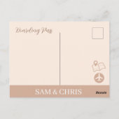 Pink Salmon Boarding Pass World Map Travel ポストカード (裏面)