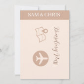 Pink Salmon Boarding Pass World Map Travel 招待状 (裏面)