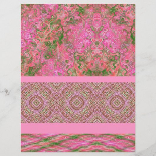 Pink Sampler Scrapbook Paper 2-Sided Page (正面)