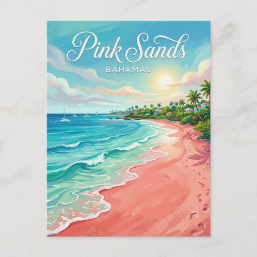 Pink Sands Beach Bahamas ポストカード (正面)
