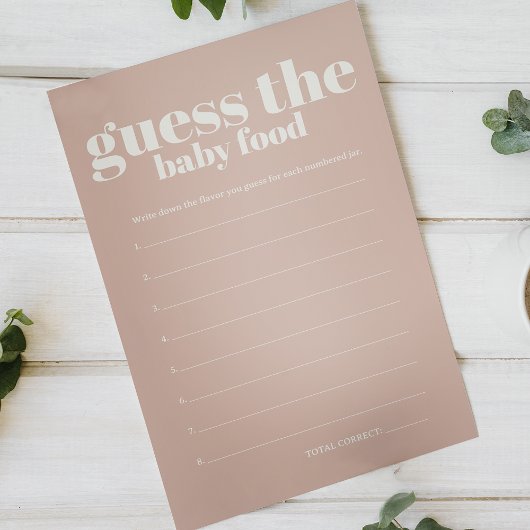Pink Sandstone Baby Shower Guess Baby Food Game チラシ