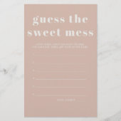 Pink Sandstone Baby Shower Guess Sweet Mess Game チラシ (正面)