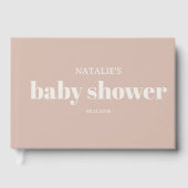 Pink Sandstone Typography Baby Shower  ゲストブック (正面)