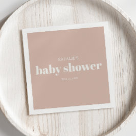 Pink Sandstone Typography Baby Shower スタンダードカクテルナプキン