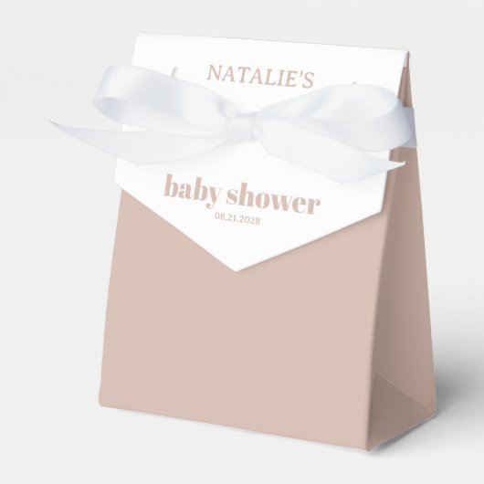 Pink Sandstone Typography Baby Shower フェイバーボックス (正面サイド)