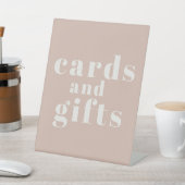 Pink Sandstone Typography Baby Shower Cards Gifts 台座サイン (インサイチュ)