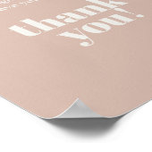 Pink Sandstone Typography Baby Shower Diaper ポスター (角)