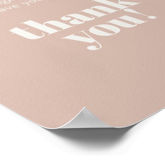 Pink Sandstone Typography Baby Shower Diaper ポスター (角)