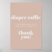 Pink Sandstone Typography Baby Shower Diaper ポスター (正面)