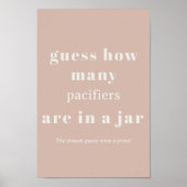 Pink Sandstone Typography Baby Shower Guess Game ポスター (正面)